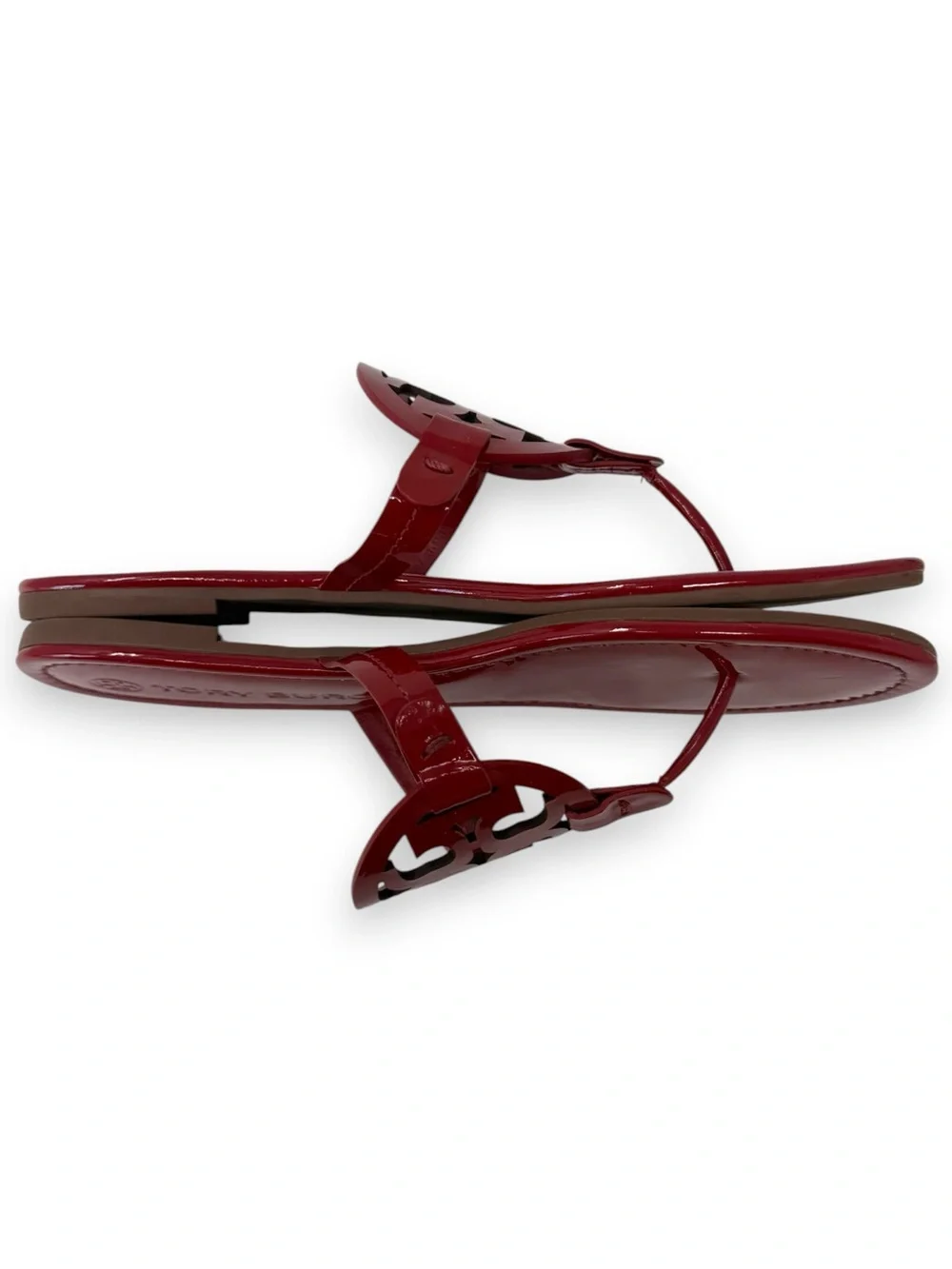 Tory Burch Patent Leather Miller Sandal Deep Red 9 Women’s